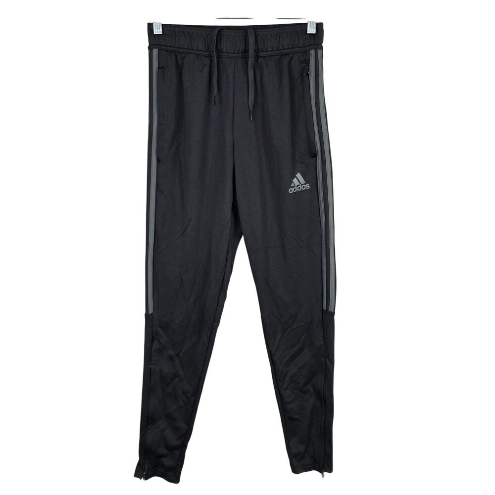 Mens Adidas Black Joggers Drawstring AeroReady Polyester Slim Fit Size XS